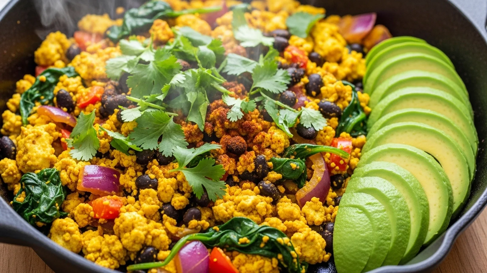 Hearty Vegan Protein Breakfast Scramble for fuel Your Day