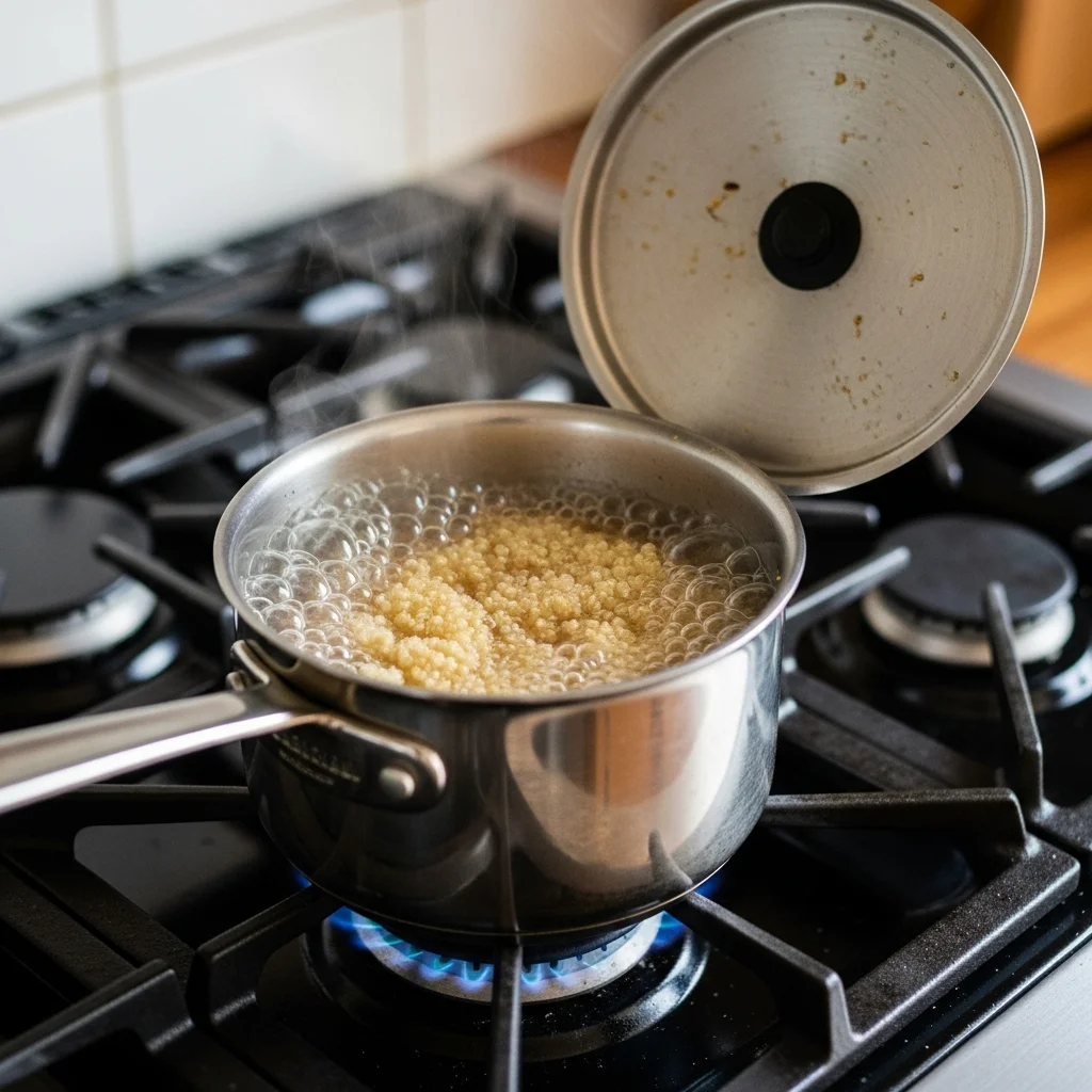 Gentle simmering creates perfectly fluffy quinoa.