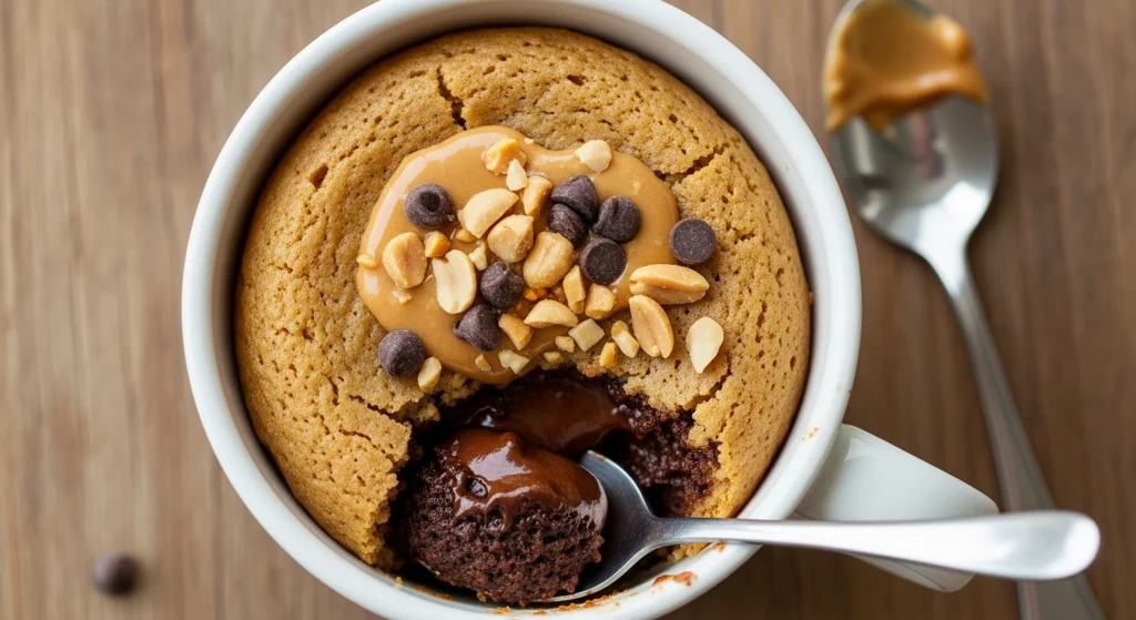 Flourless Peanut Butter Mug Cakes (Low Carb Peanut Flour)