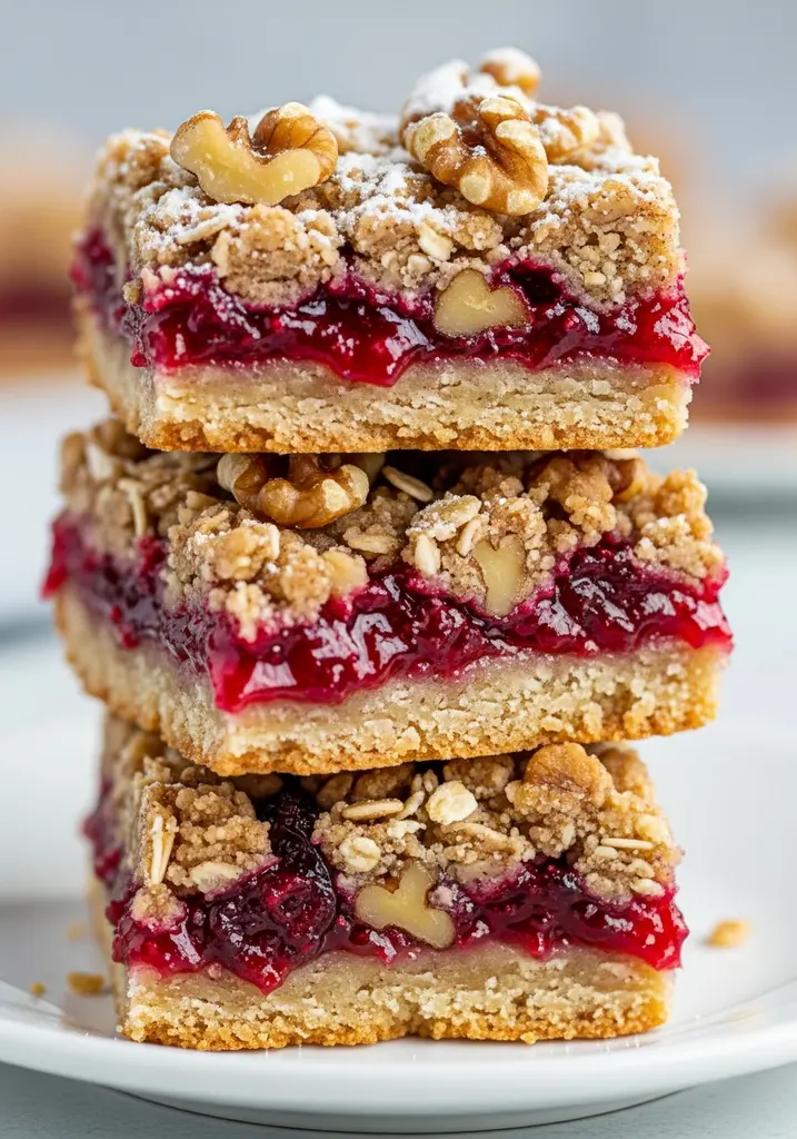 Healthy Cranberry Walnut Crumb Bars