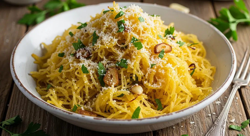 Spaghetti Squash with Garlic and Parsley