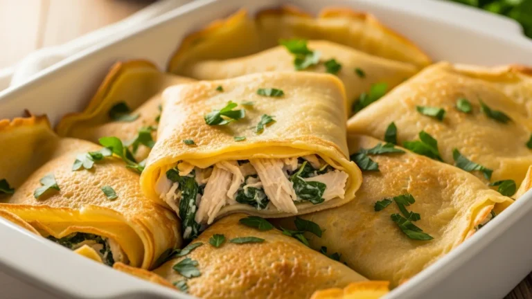 Chicken Florentine Crepes