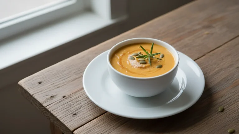 Creamy orange zero sugar pumpkin creamer in a glass pitcher, with a light sprinkle of spice on top.