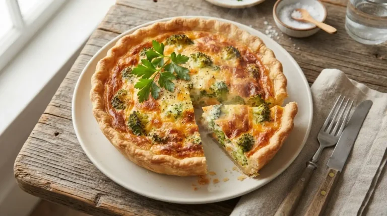 Broccoli Cheddar Quiche