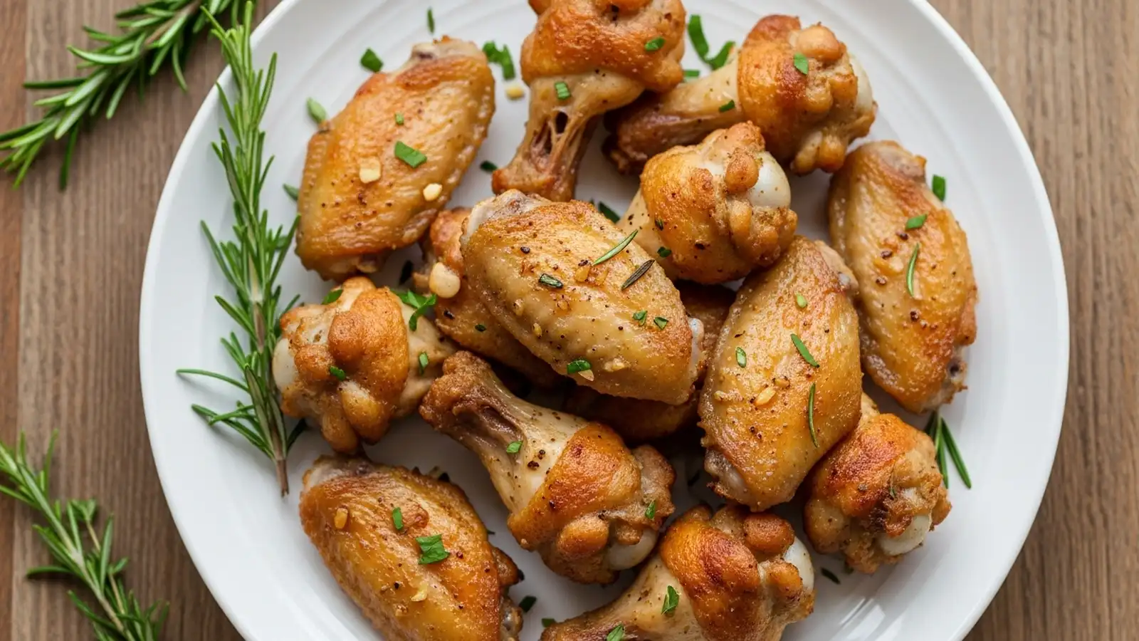 Crispy Lemon Garlic Rosemary Chicken Wings