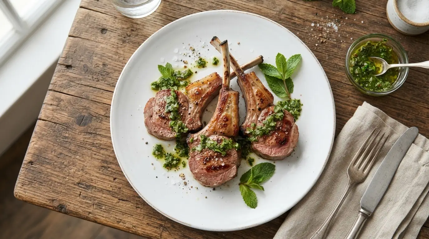 Lamb Mint Sauce Loin Chops