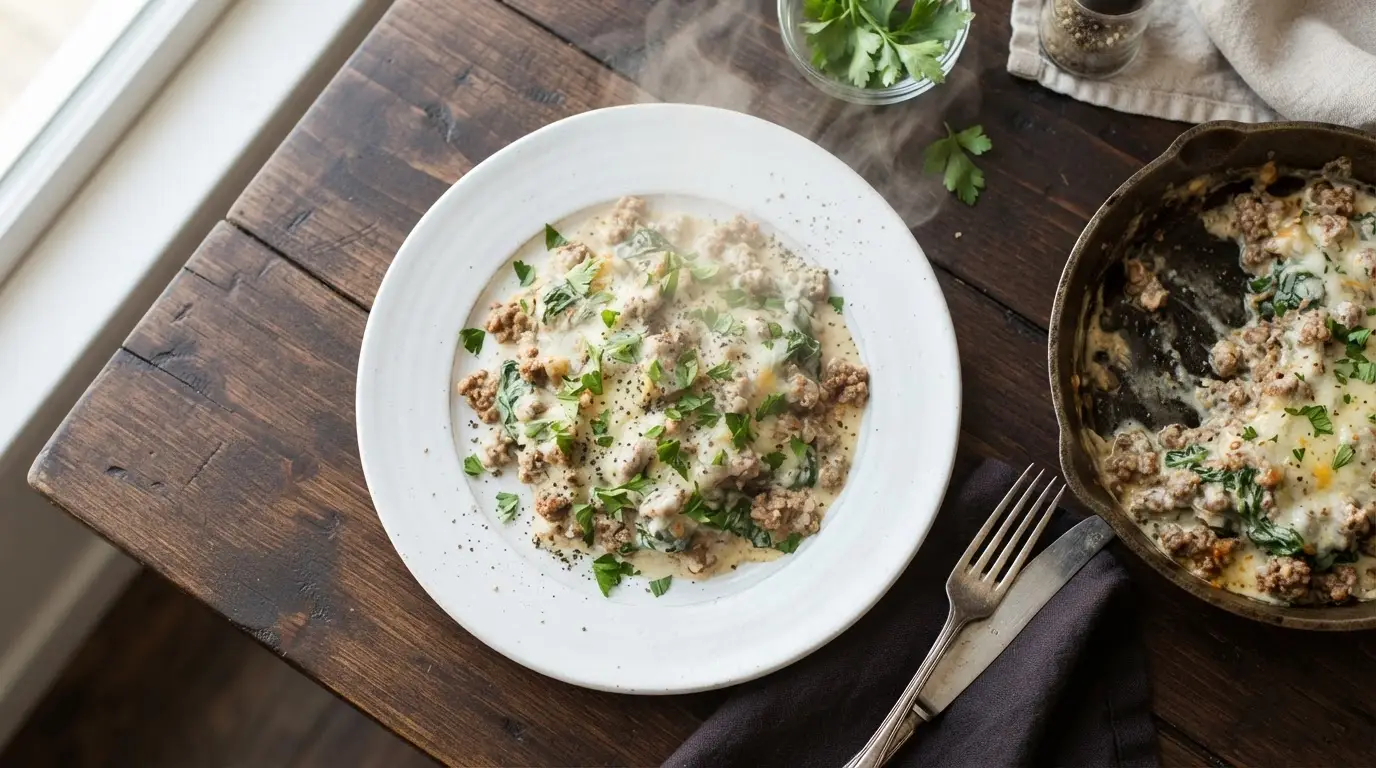 Creamy Low Carb Ground Beef Skillet