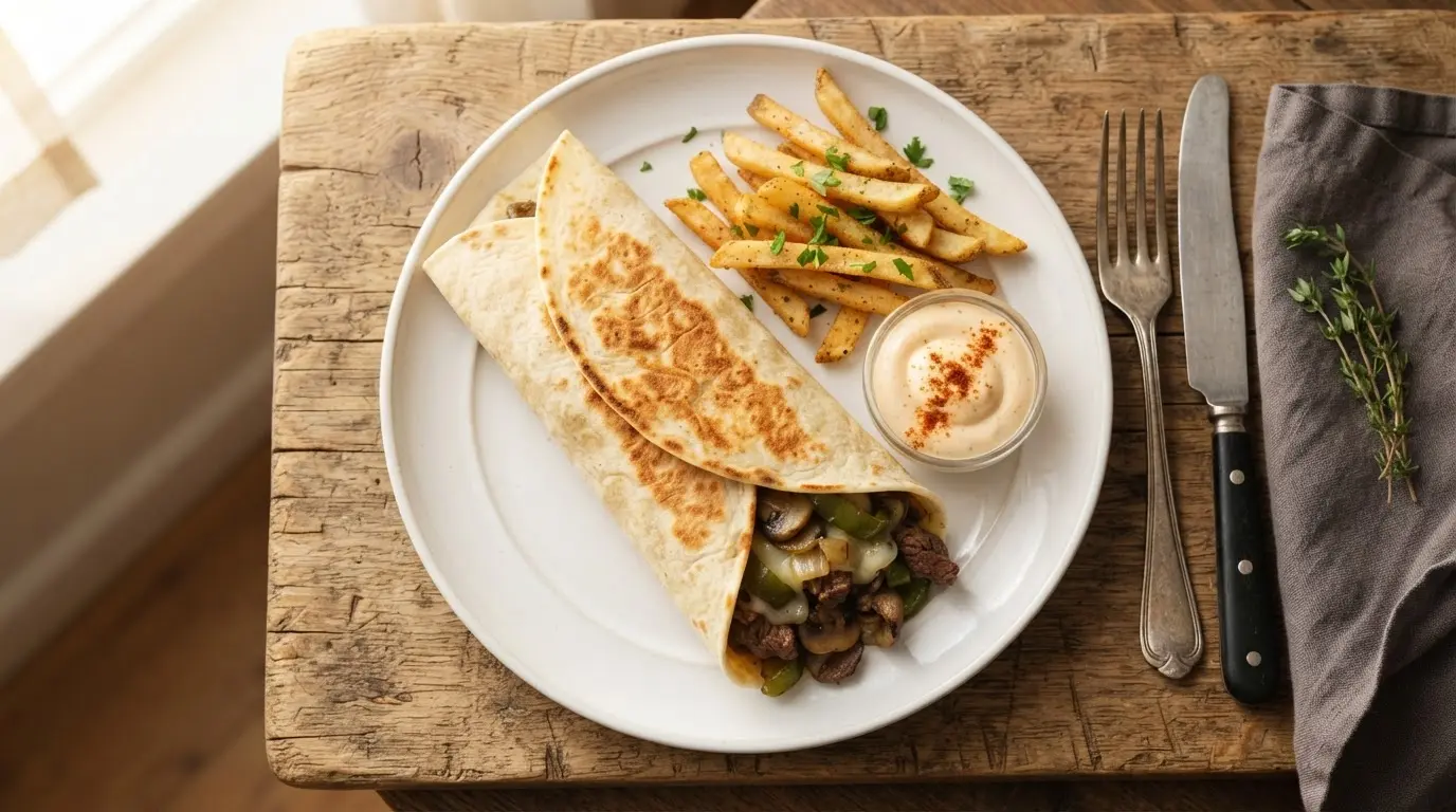 Quick Philly Cheesesteak Wraps