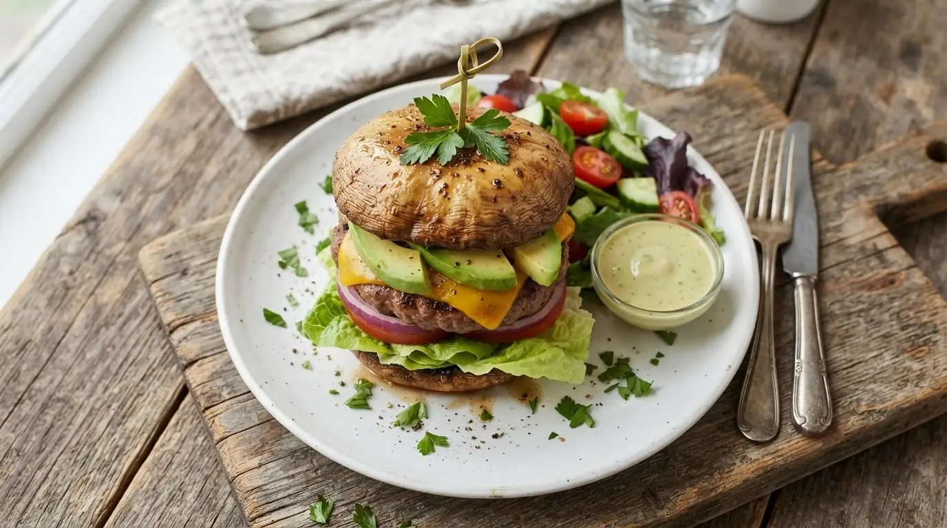 Keto Portobello Mushroom Burgers