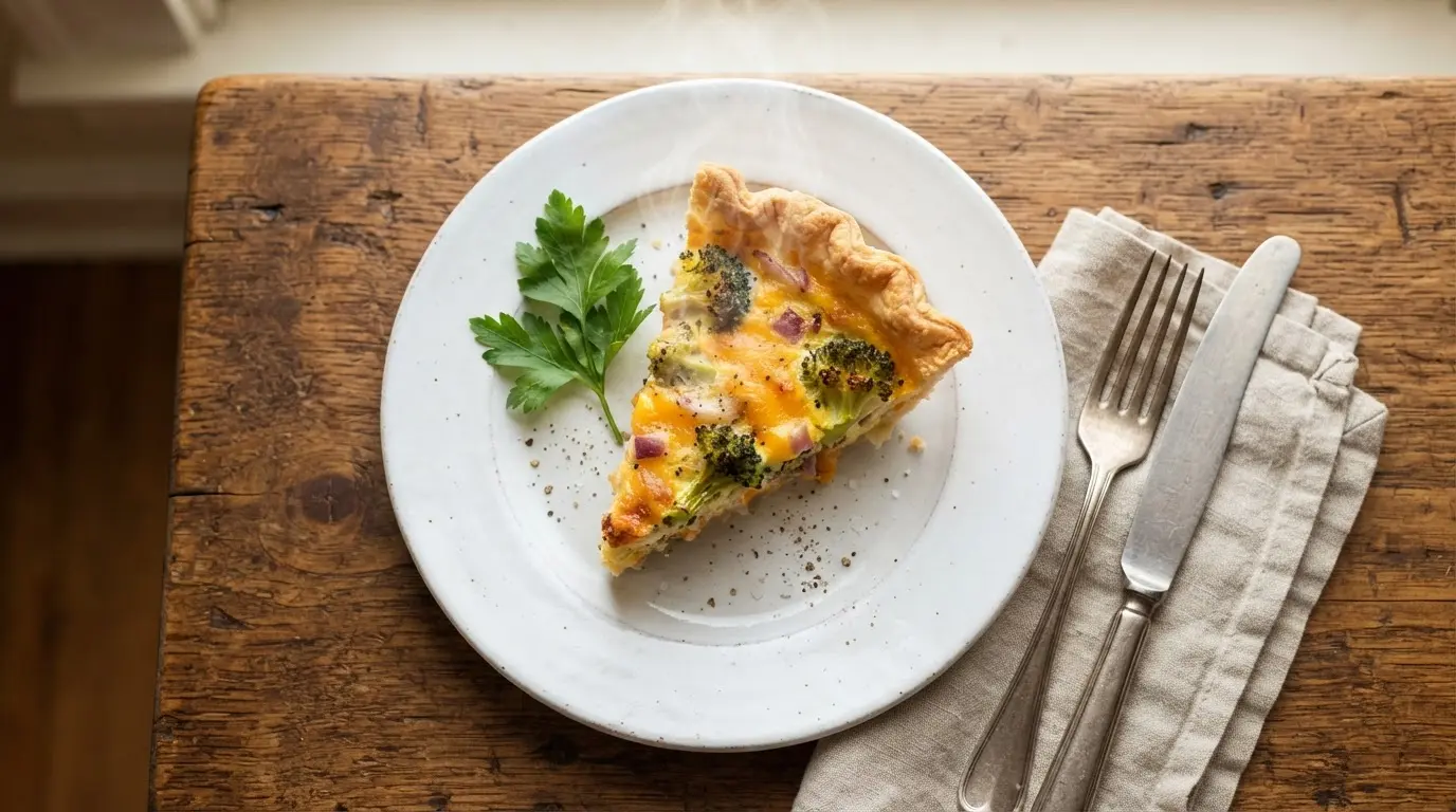 Broccoli Cheddar Quiche
