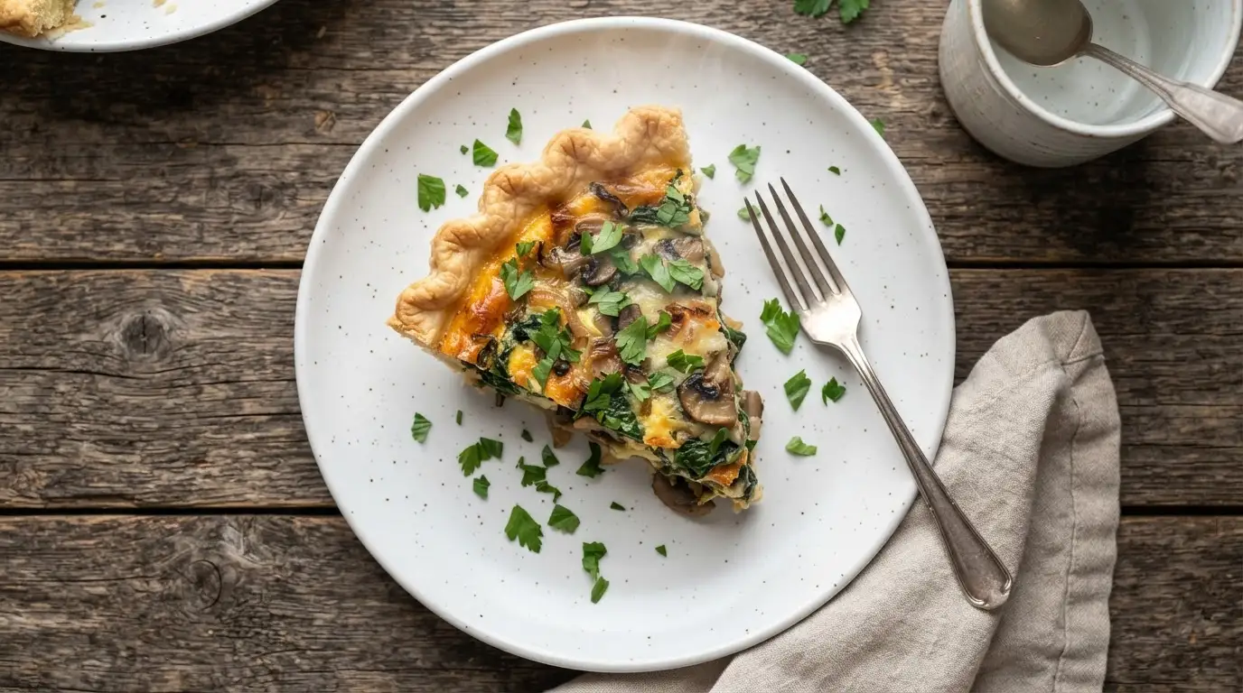 Spinach Mushroom Vegetable Quiche