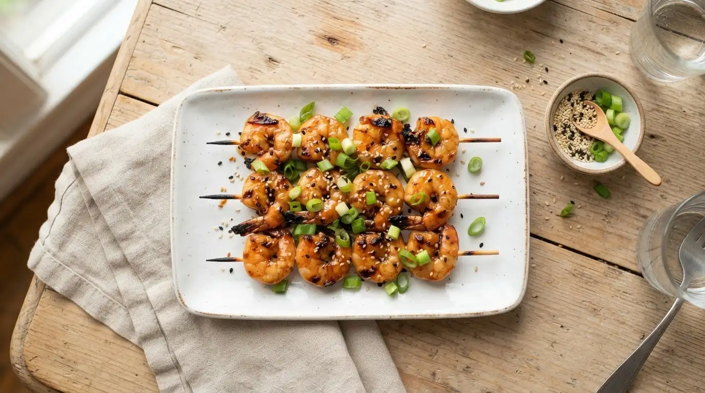 Grilled & Baked Teriyaki Shrimp Skewers