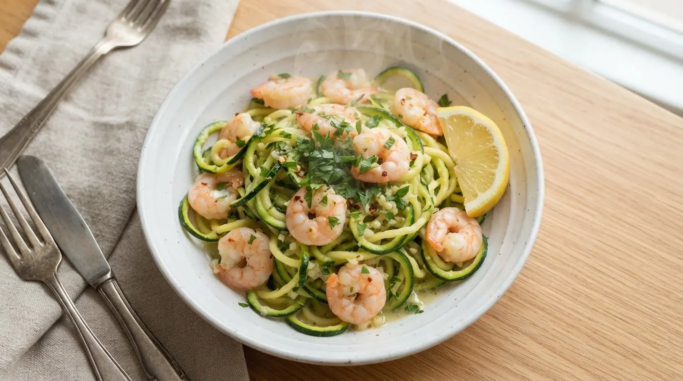 Low-Carb Zucchini Noodle Scampi
