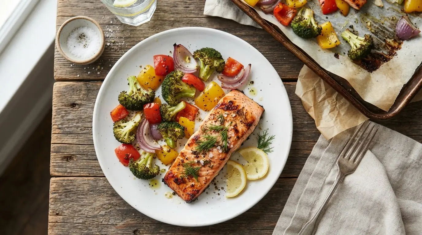 High-Protein Salmon Sheet Pan Meal