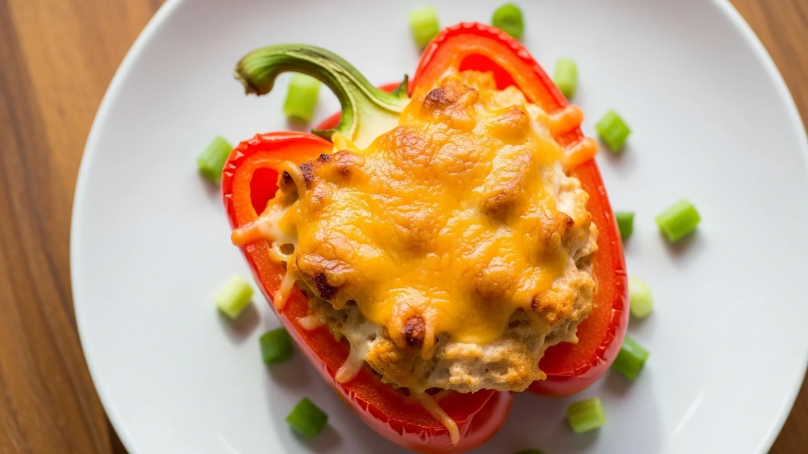 Keto Buffalo Chicken Stuffed Peppers