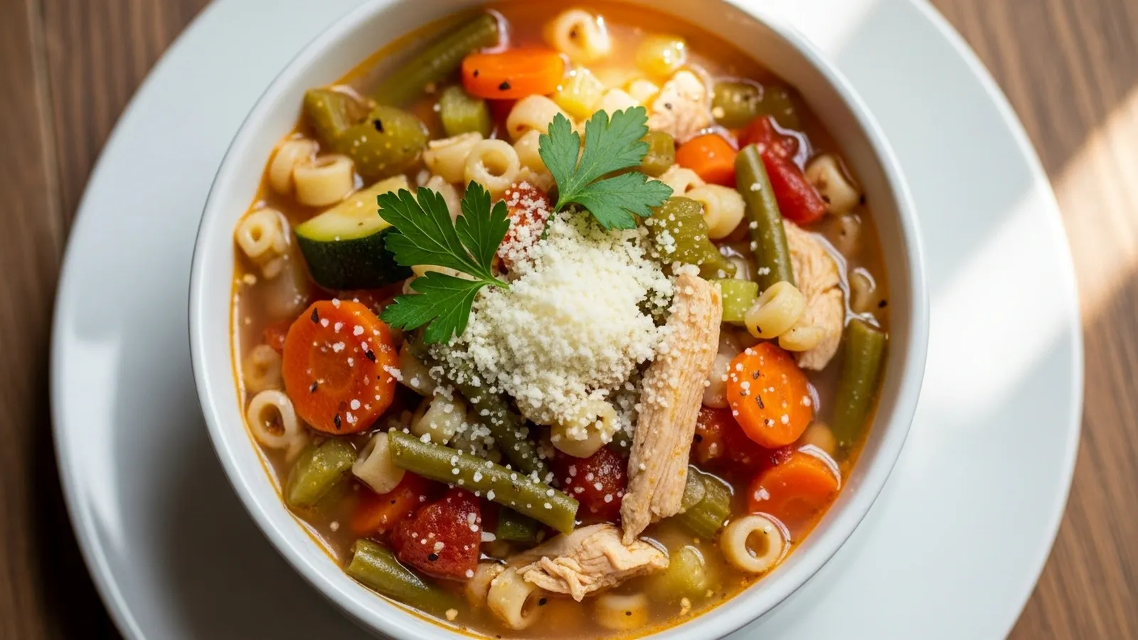 Healthy Chicken Minestrone Soup