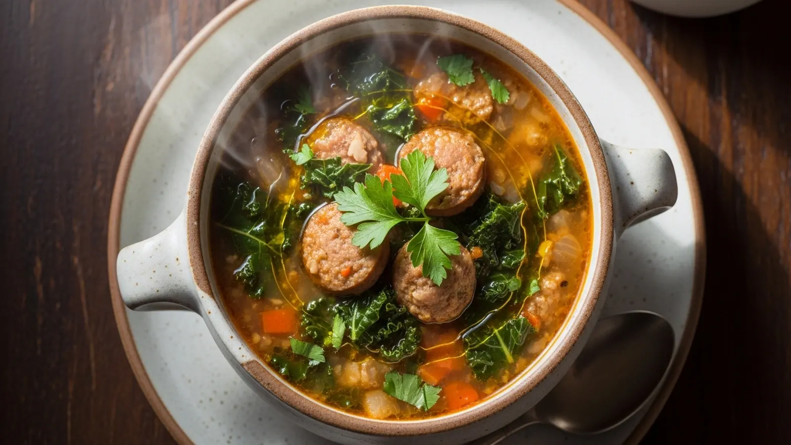 Healthy Chicken Sausage Kale Soup