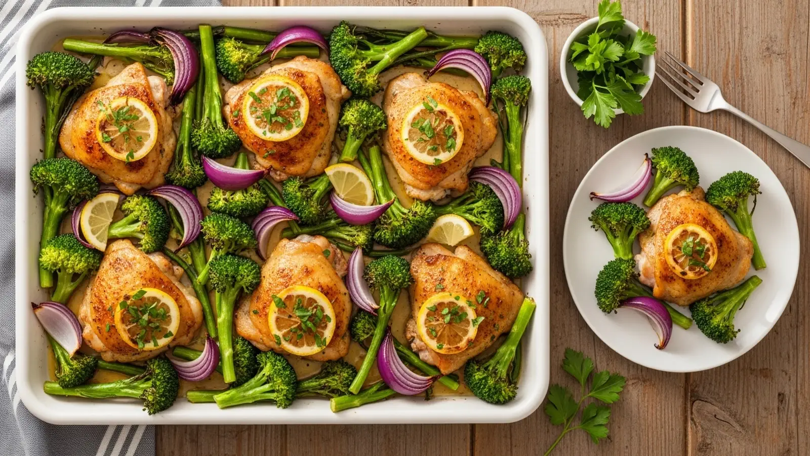 Crispy One-Pan Lemon Garlic Chicken